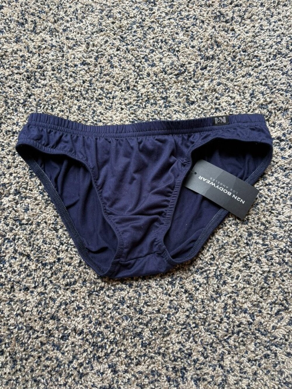 N2N Bodywear "Winter Blues" Men's Contour Brief - Navy, Medium, NWT - Deadstock